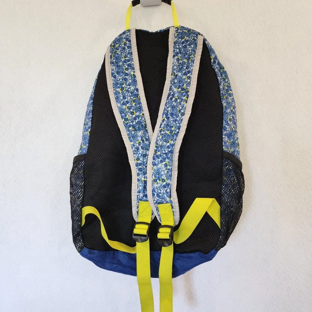 Eddie Bauer Stowaway 20L Backpack Blue Neon Yellow Bungee Hiking Bag Packable